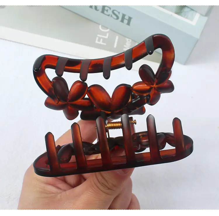 Korean Hair Grip Plates 3 Flower Amber Clips 2024 — feature 7