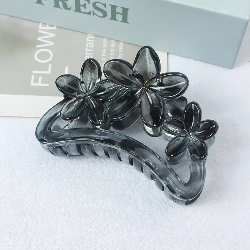 Korean Hair Grip Plates 3 Flower Amber Clips 2024 - Image 3