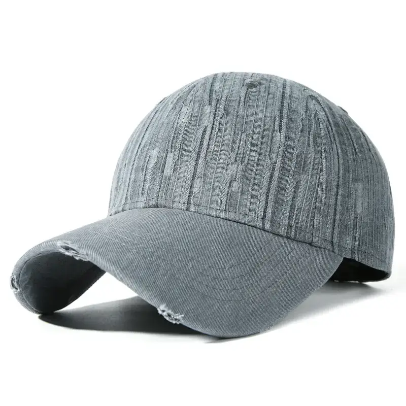 Women Retro Ripped Hard Top Baseball Cap Sunshade Hat - Image 4