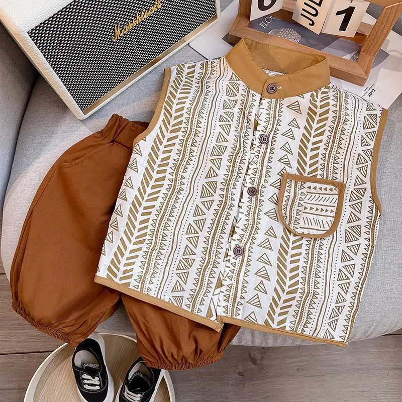 Children Cotton Printed T-Shirt Shorts Suit Summer — feature 5