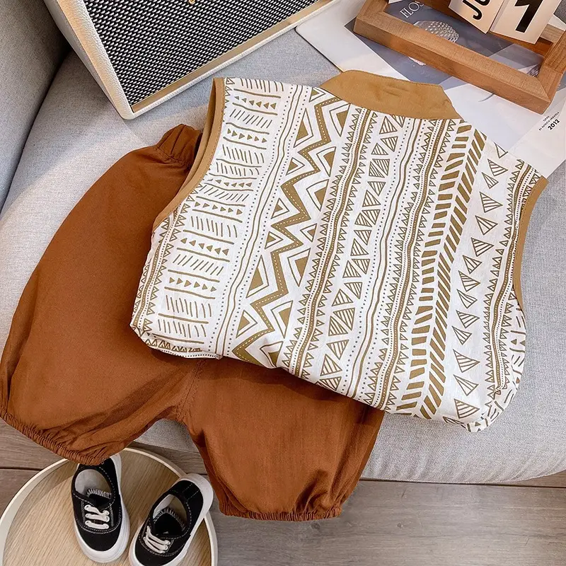 Children Cotton Printed T-Shirt Shorts Suit Summer — feature 6