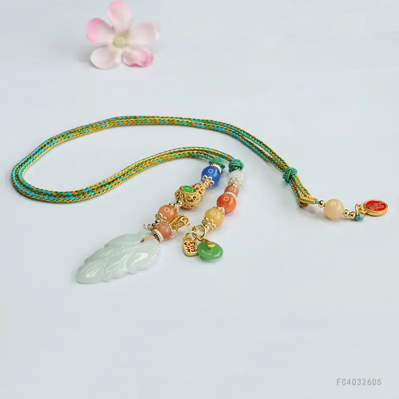 Jade Leaf Necklace with Pendant & Bracelet Set — feature 9