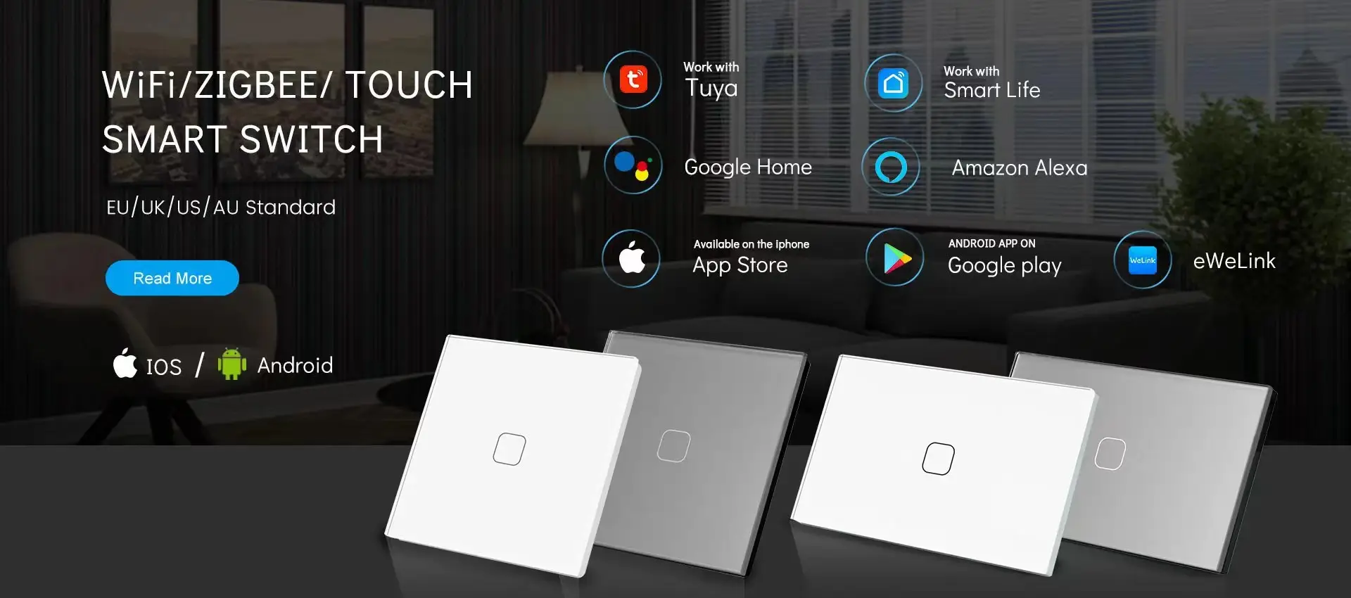 Tuya Wifi Smart Switch Touch Switch Smart Wall Switch Electrician In-Stock Smart Socket — feature 1