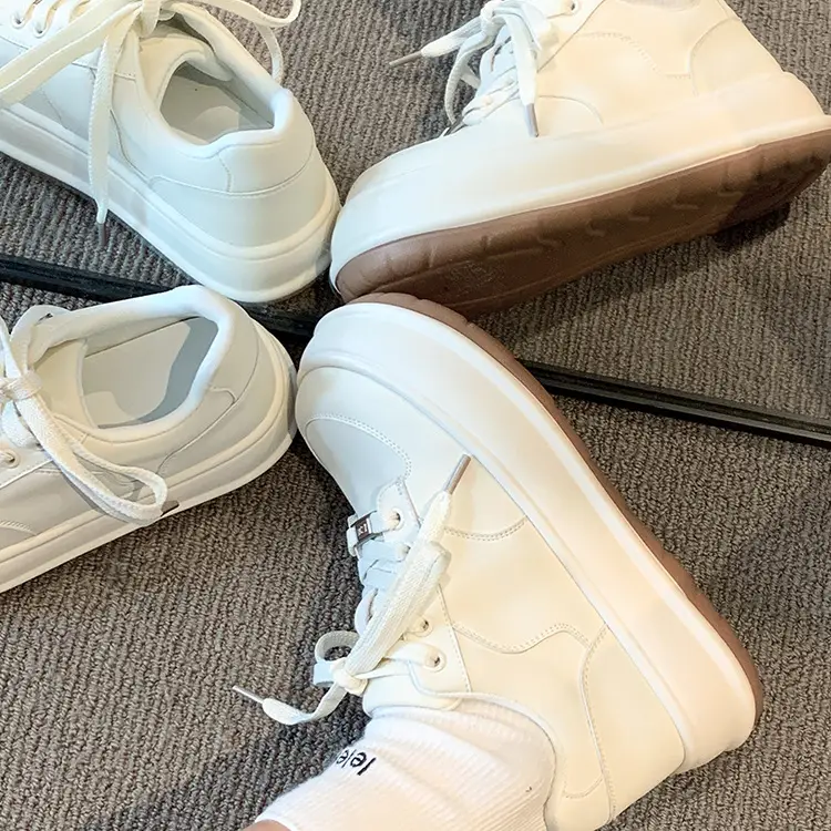 Women's White High-Top Casual Shoes 2024 Spring - Image 5