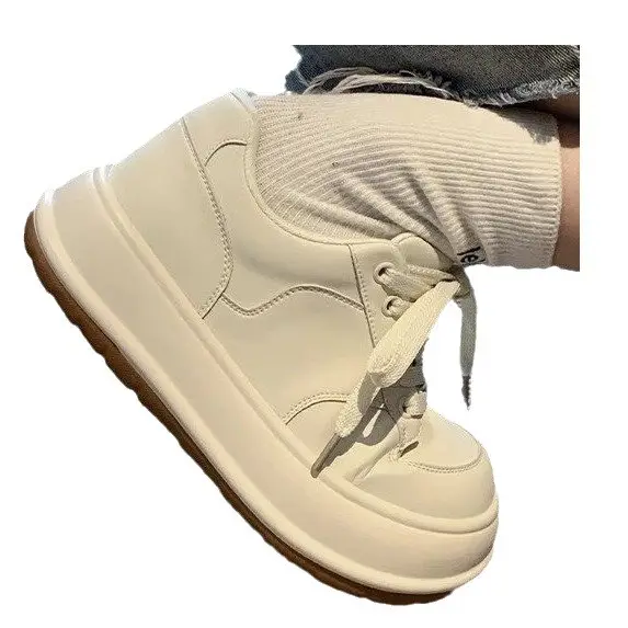 Women's White High-Top Casual Shoes 2024 Spring - Image 6