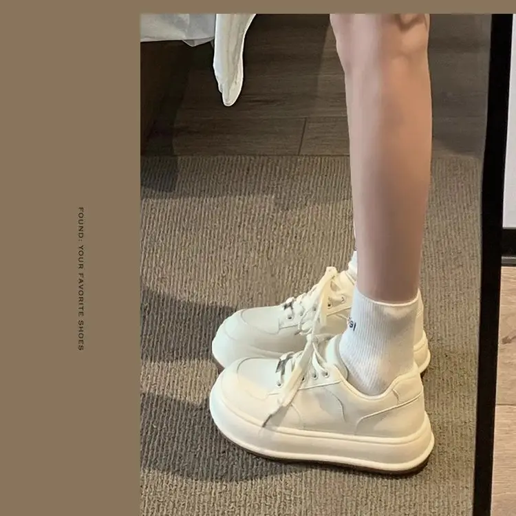 Women's White High-Top Casual Shoes 2024 Spring — feature 5