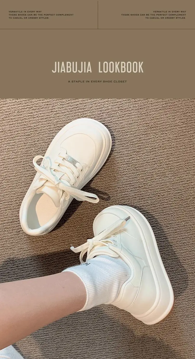 Women's White High-Top Casual Shoes 2024 Spring — feature 6