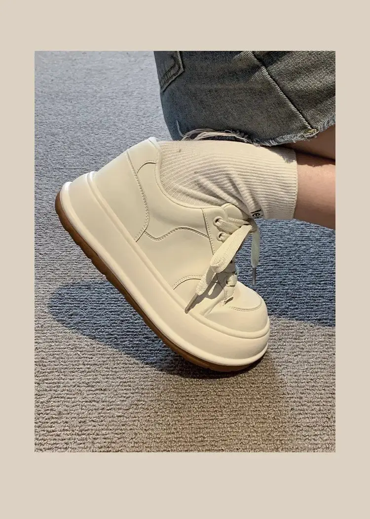 Women's White High-Top Casual Shoes 2024 Spring — feature 8