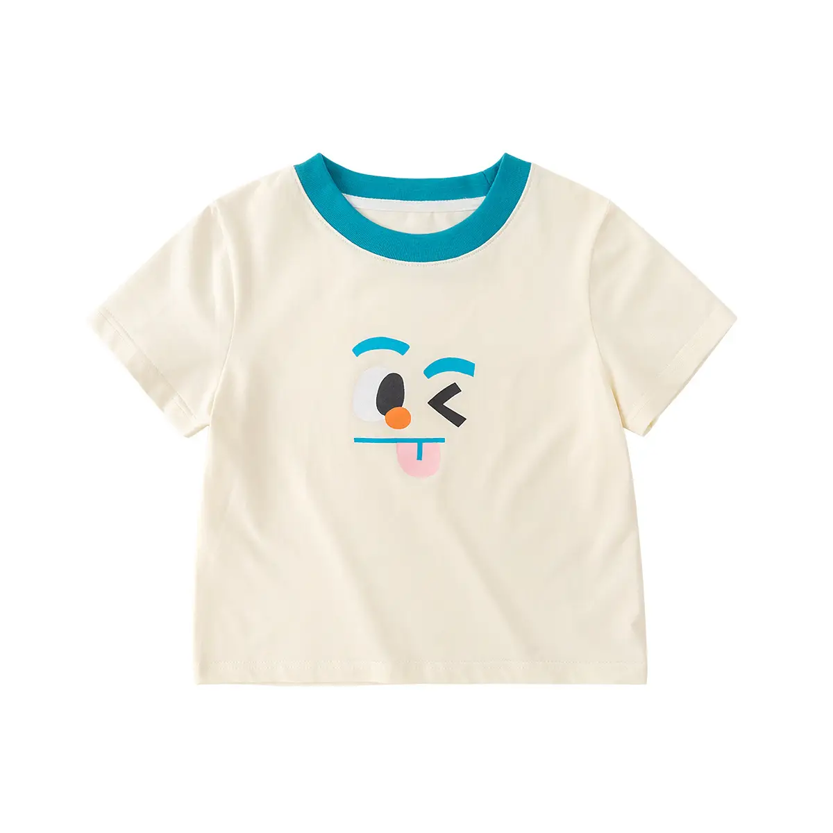 Dudu Baby T-Shirt Summer Cartoon Boys Cream Blue
