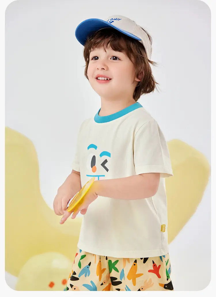 Dudu Baby T-Shirt Summer Cartoon Boys Cream Blue — feature 13