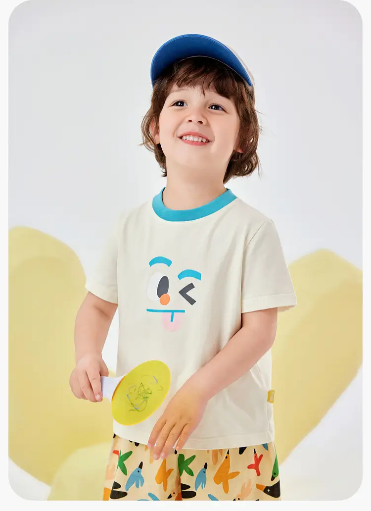 Dudu Baby T-Shirt Summer Cartoon Boys Cream Blue — feature 15