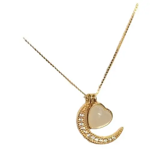 Women's Gold Jade Pendant Necklaces Set 5 Pcs - Image 5