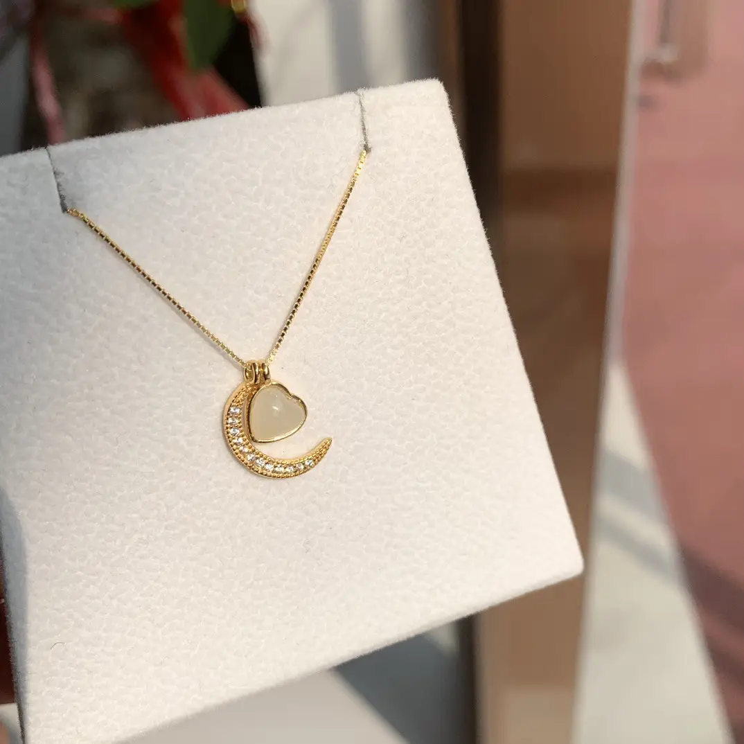 Women's Gold Jade Pendant Necklaces Set 5 Pcs — feature 7