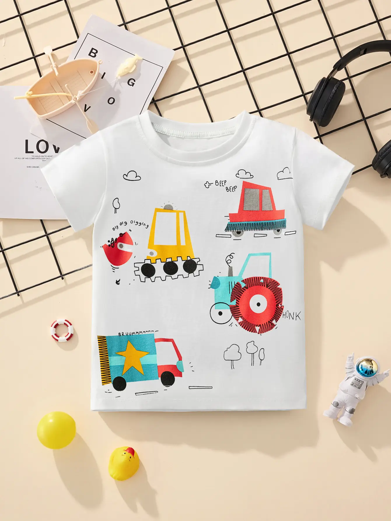 Yellow T-Shirt for Boys with T-Rex on Bike Design - Image 11