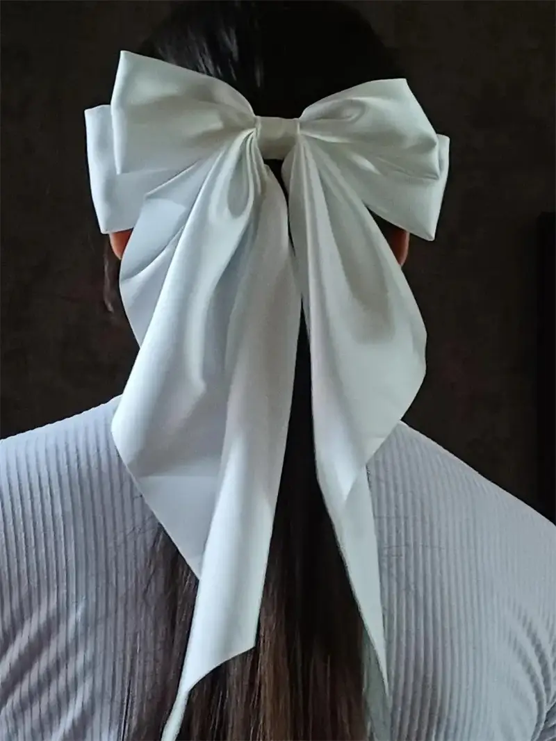 Long Satin Bow Hairpin for Women Pink Lavender Yellow — feature 10