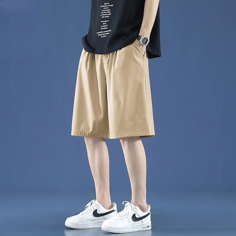 Men's Cold Five-Bullet Ice Silk Shorts Black — feature 20