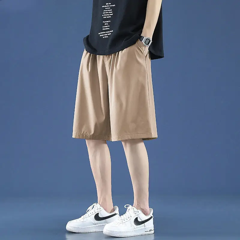 Men's Cold Five-Bullet Ice Silk Shorts Black - Image 2
