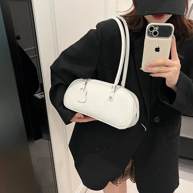 White Leather Shoulder Bag for Women 2024 - Image 6