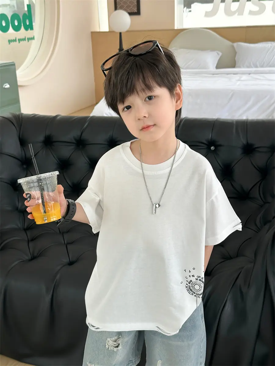 Boys White Short Sleeve T-Shirt Kids 2025 — feature 20