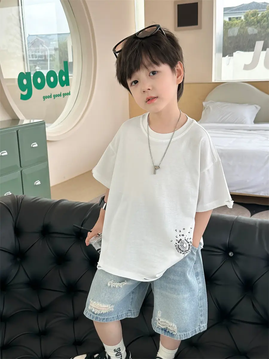 Boys White Short Sleeve T-Shirt Kids 2025 — feature 22