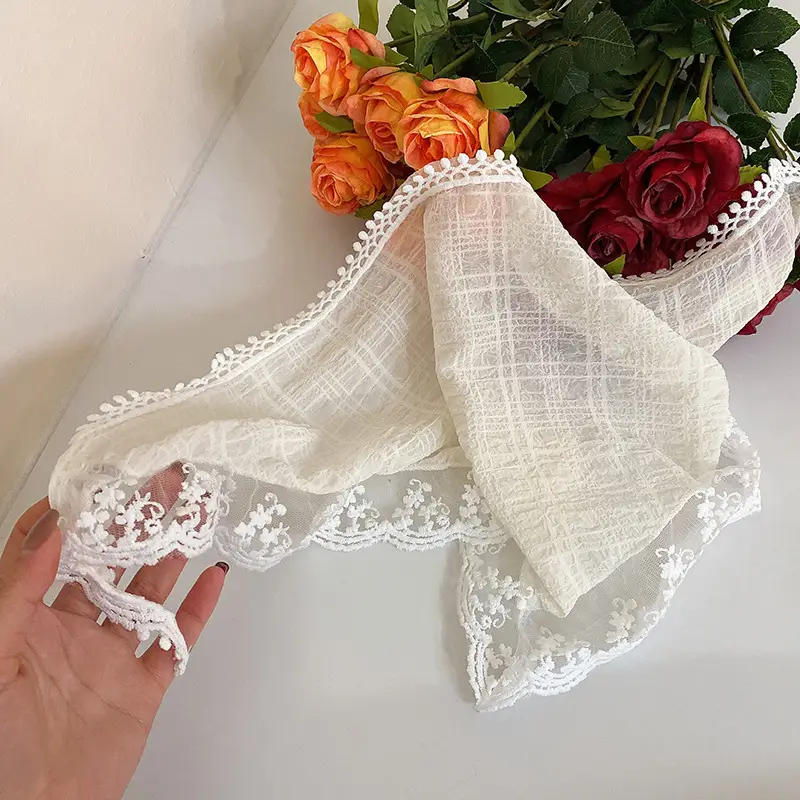 White Lace Hair Tie Scarf for Women - Image 5