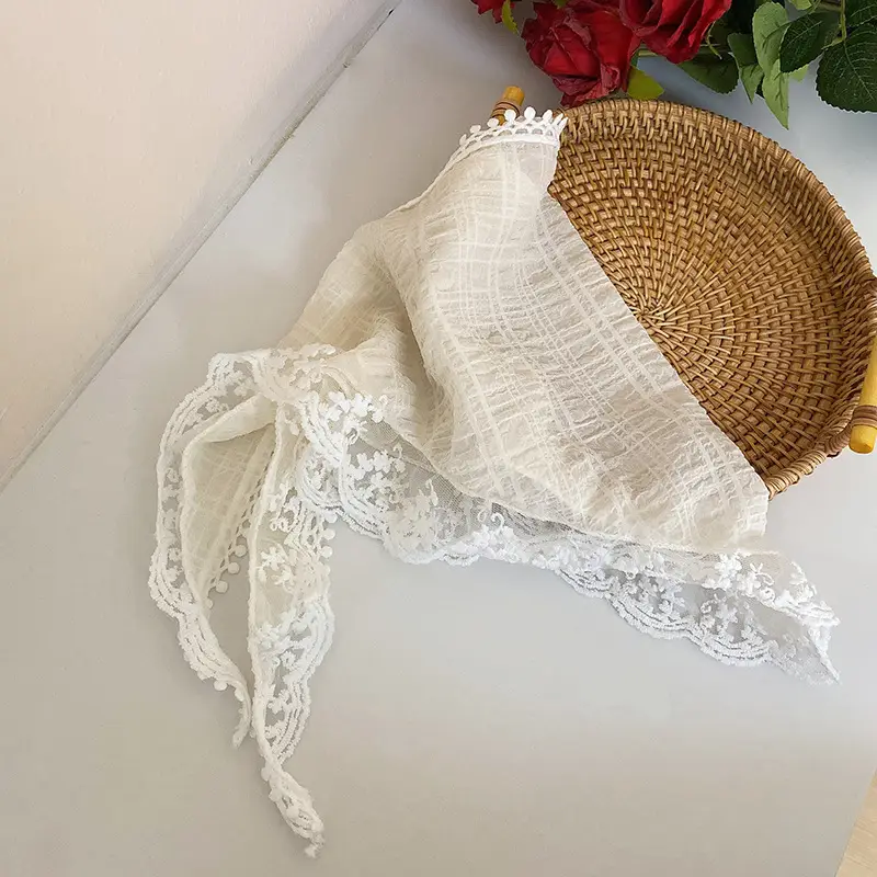 White Lace Hair Tie Scarf for Women — feature 37