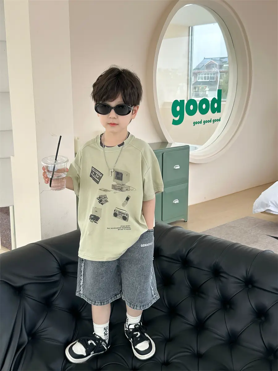 Boys Printed T-Shirt Double Collar Summer 2025 - Image 5