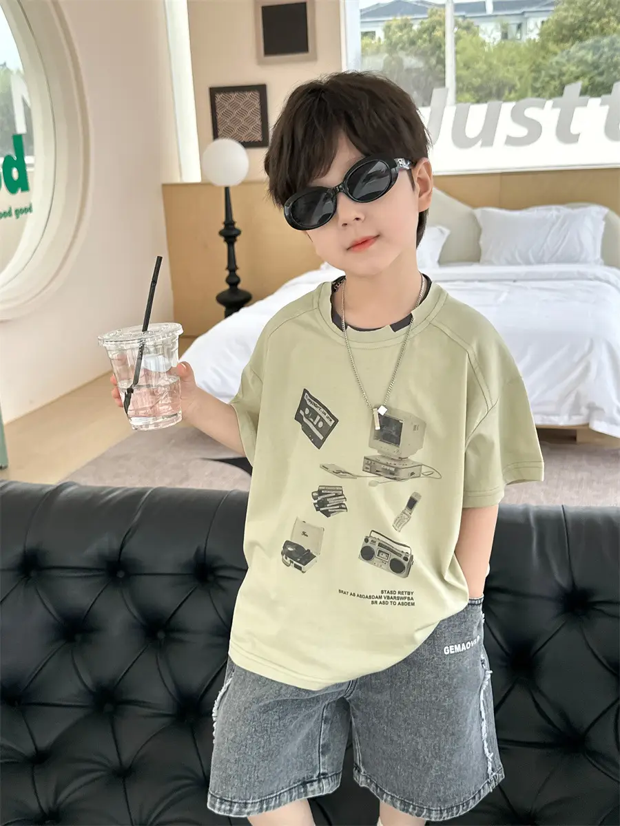 Boys Printed T-Shirt Double Collar Summer 2025 — feature 10