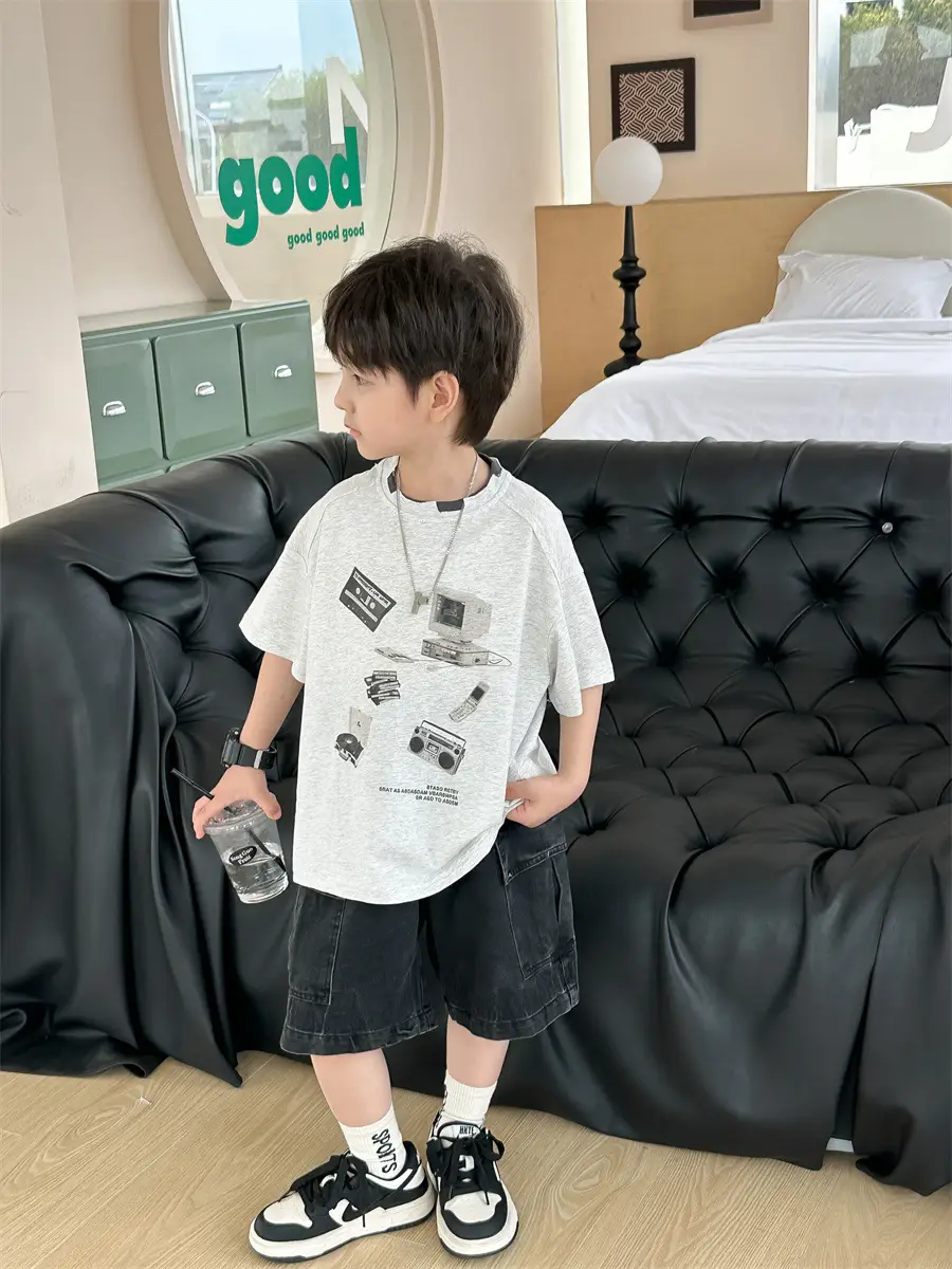 Boys Printed T-Shirt Double Collar Summer 2025 — feature 19