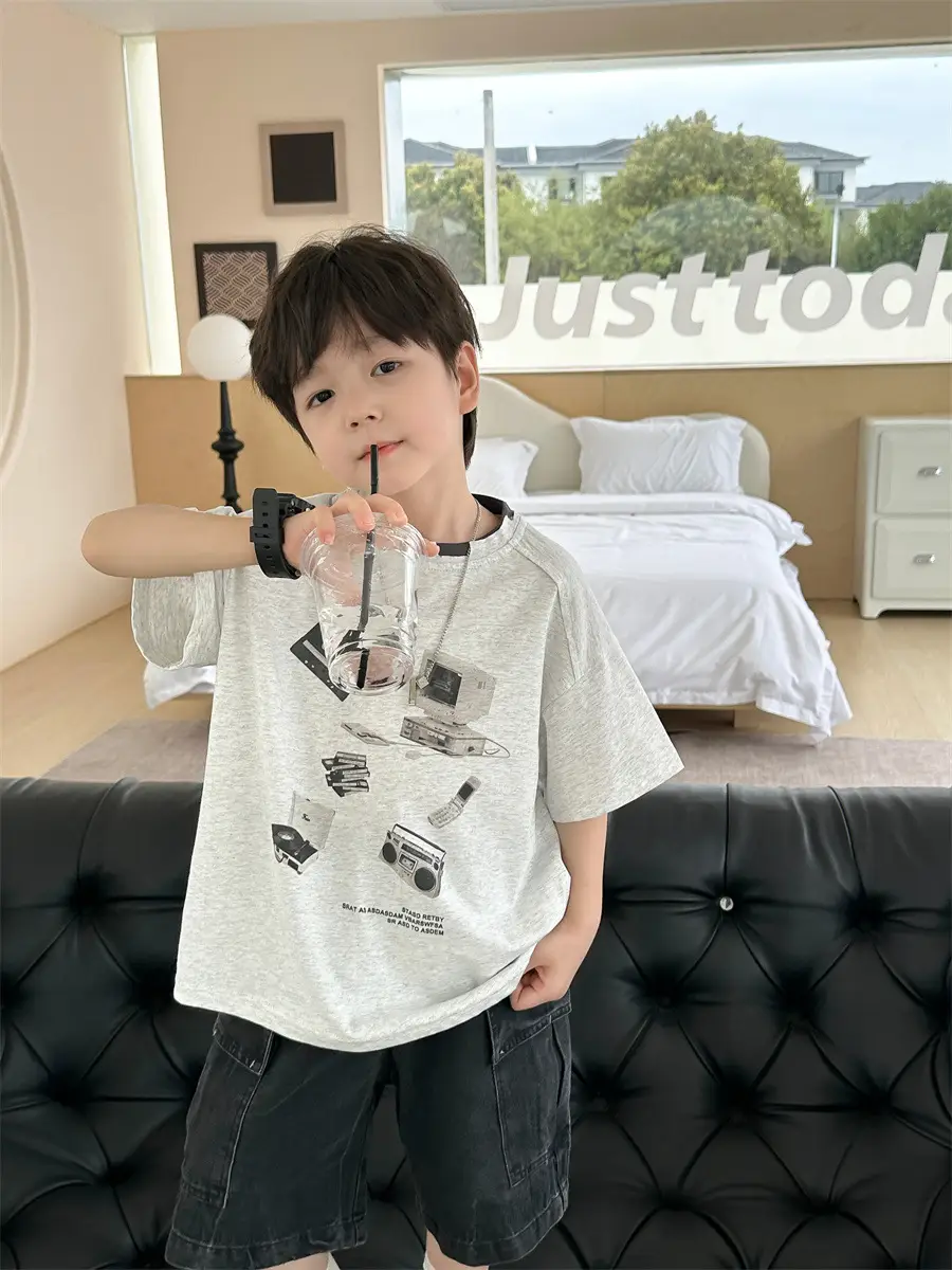 Boys Printed T-Shirt Double Collar Summer 2025 — feature 22