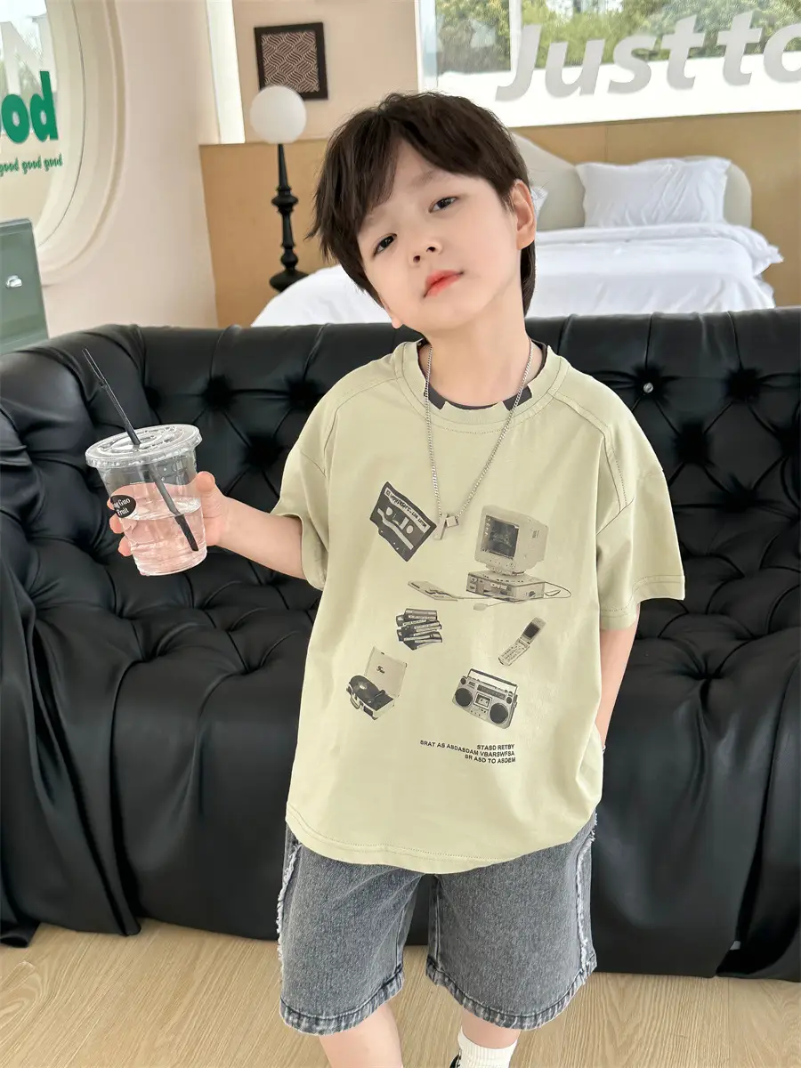 Boys Printed T-Shirt Double Collar Summer 2025 — feature 4