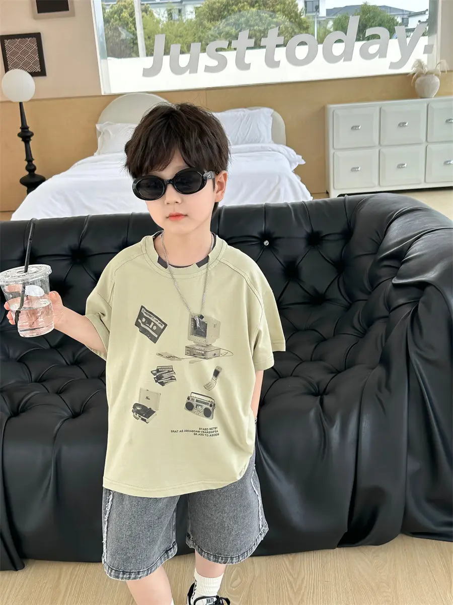 Boys Printed T-Shirt Double Collar Summer 2025 — feature 7