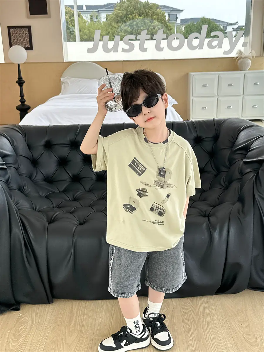 Boys Printed T-Shirt Double Collar Summer 2025 — feature 8