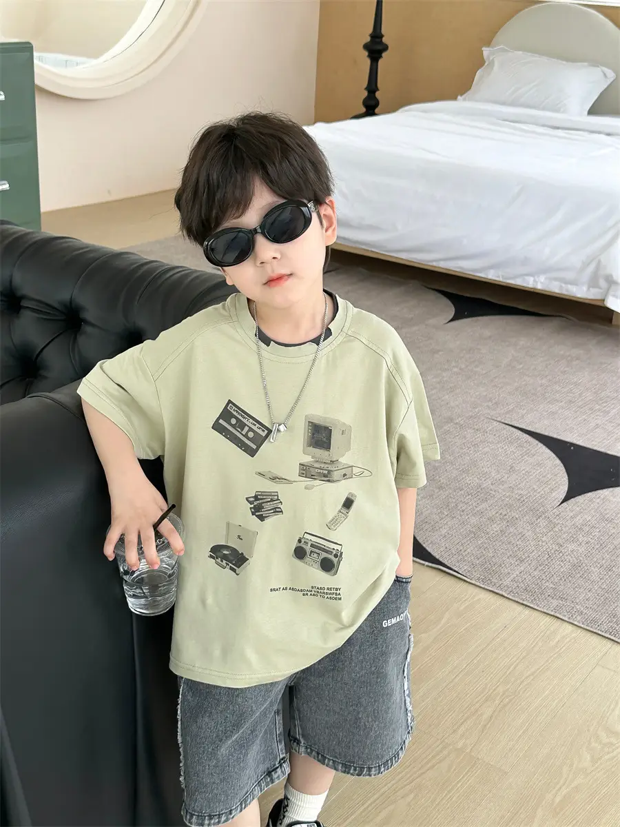 Boys Printed T-Shirt Double Collar Summer 2025 - Image 2