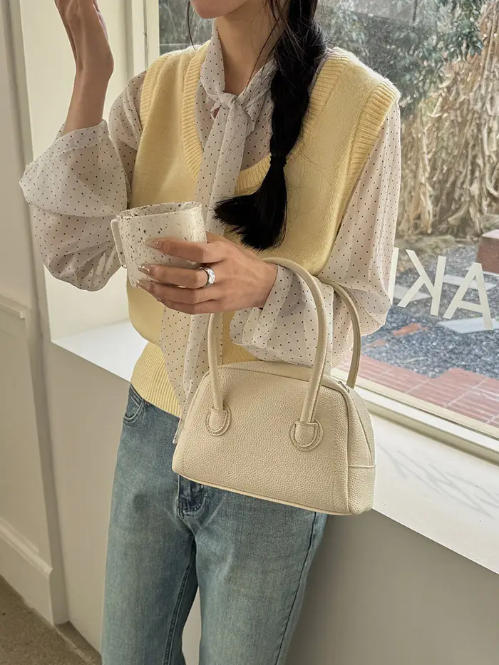 Korean Style Yellow Bowler Bag for Women — feature 14