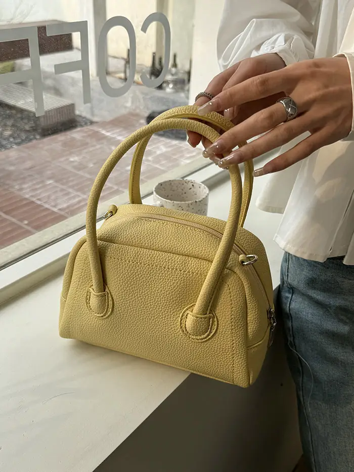 Korean Style Yellow Bowler Bag for Women — feature 7