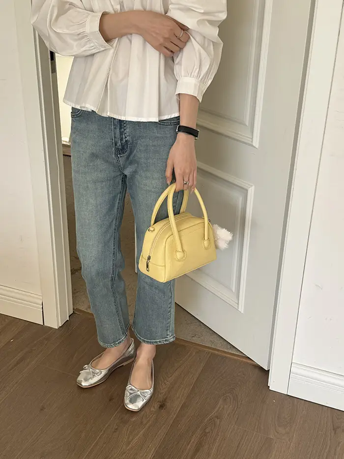 Korean Style Yellow Bowler Bag for Women — feature 8