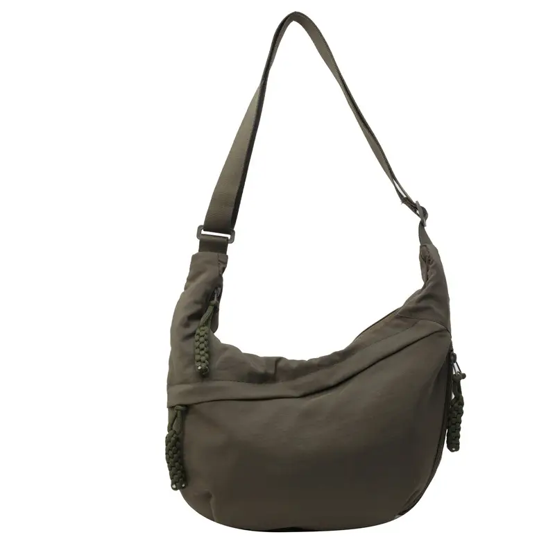 Women's Blue Shoulder Bag with Tassel Accents