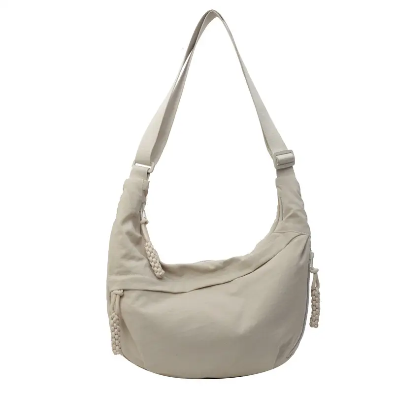 Women's Blue Shoulder Bag with Tassel Accents