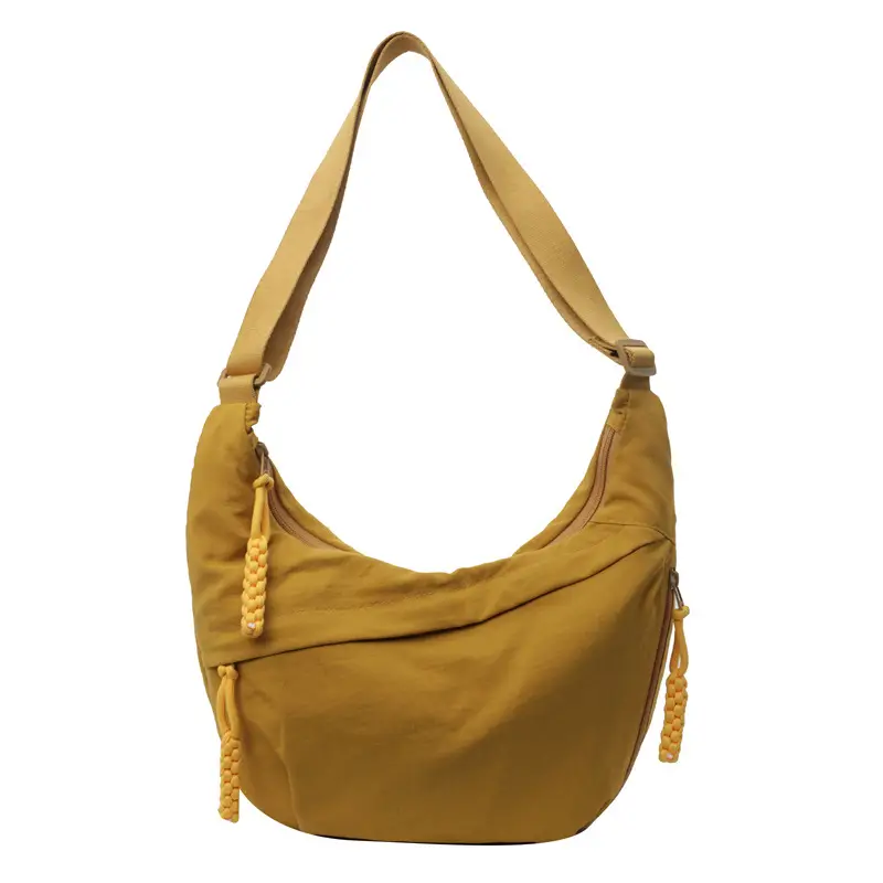 Women's Blue Shoulder Bag with Tassel Accents