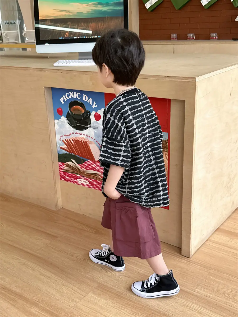 Boys Ripped Stripes T-Shirt 2025 Summer — feature 8
