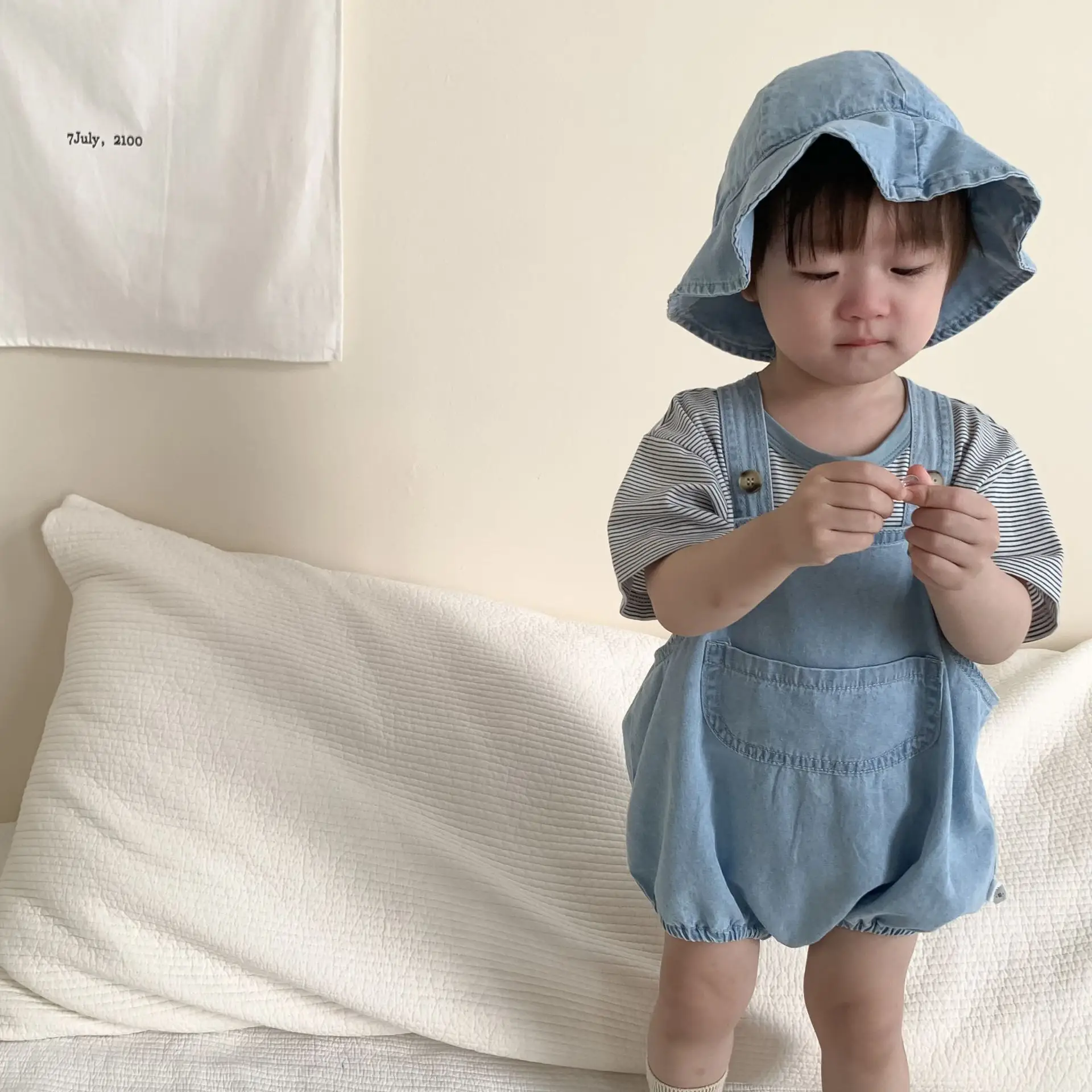 Baby Striped T-Shirt Overalls Korean Style 2026 Summer — feature 5