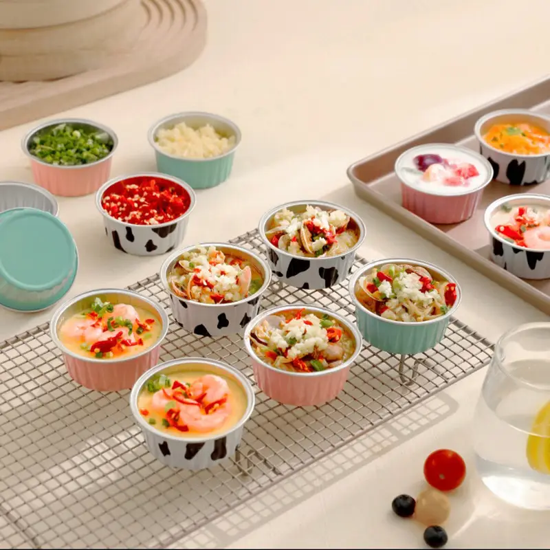 Disposable Air Fryer Tin Bowl 125ml Pink