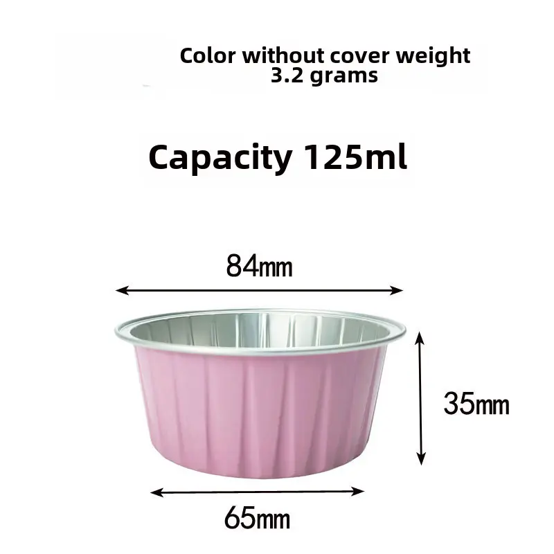 Disposable Air Fryer Tin Bowl 125ml Pink
