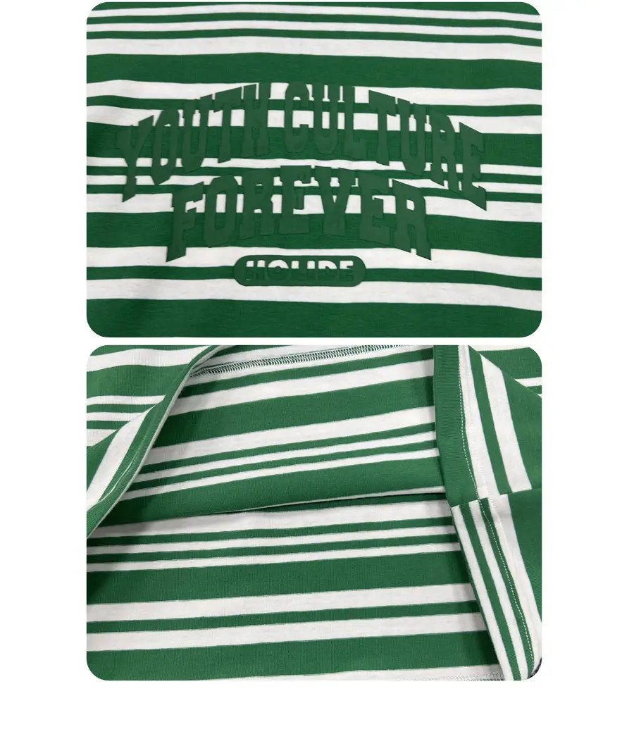 Kids Striped Cotton T-Shirt Red White Medium Small — feature 16