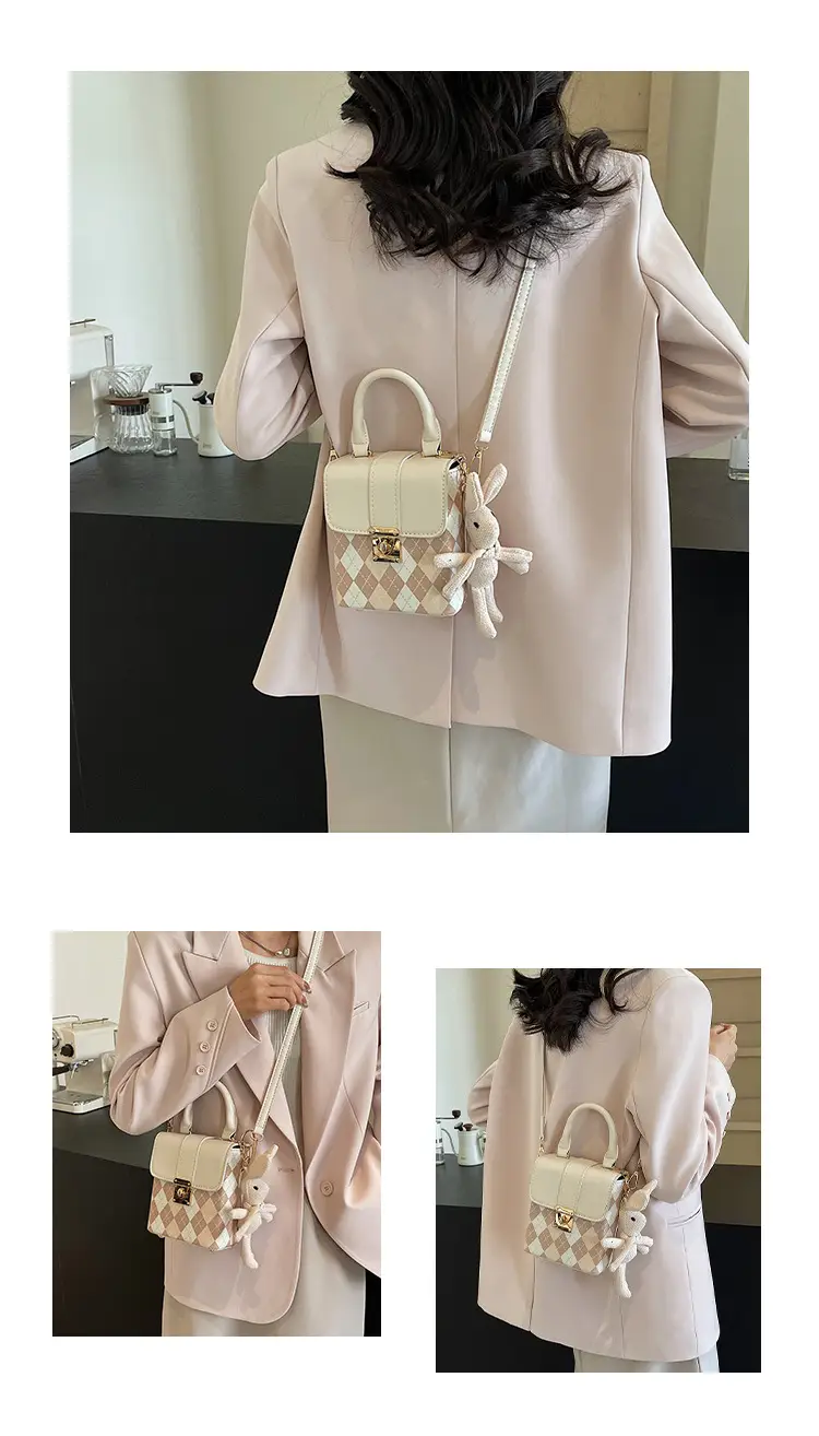 Pink Rhombic Shoulder Bag Women 2024 New — feature 10