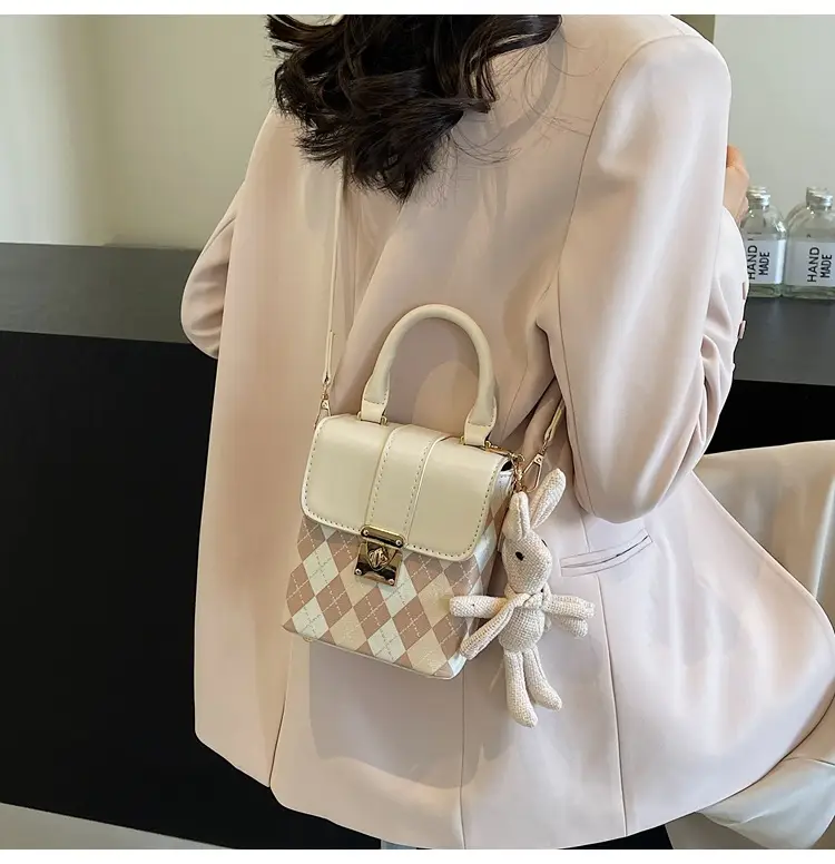 Pink Rhombic Shoulder Bag Women 2024 New — feature 15