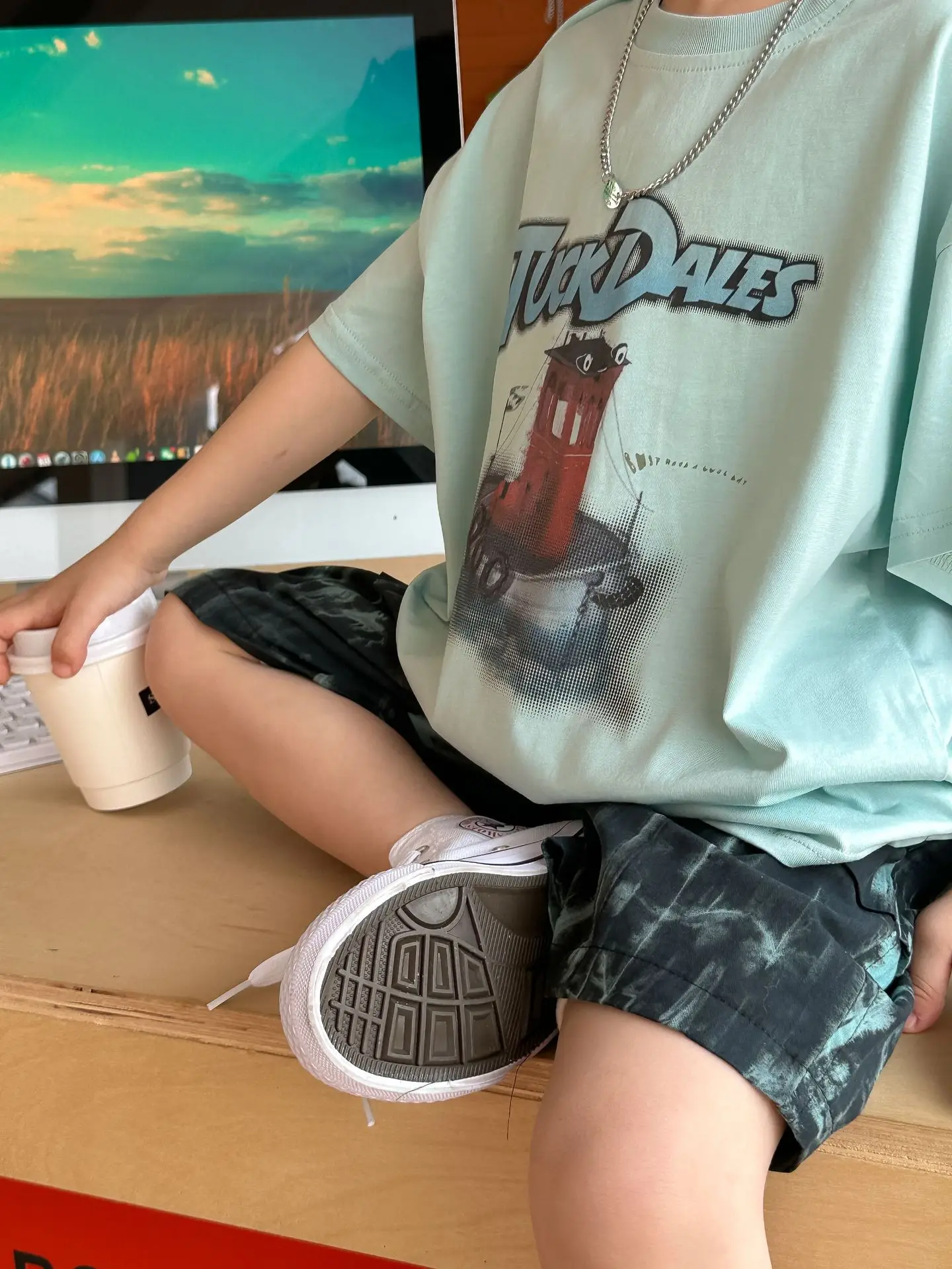 Boys Korean Retro Printed Shorts T-Shirt Set Summer 2025 — feature 25