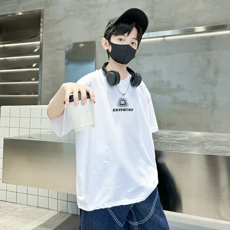 Summer T-shirt for Boys Black Short Sleeve Casual Wear - Image 4