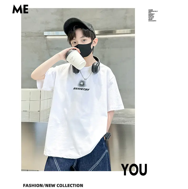 Summer T-shirt for Boys Black Short Sleeve Casual Wear — feature 10